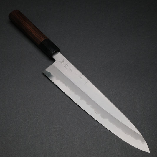 Hitohira Tanaka Kyuzo Blue #1 Stainless Clad Gyuto 240mm Taihei Makassar Ebony Handle