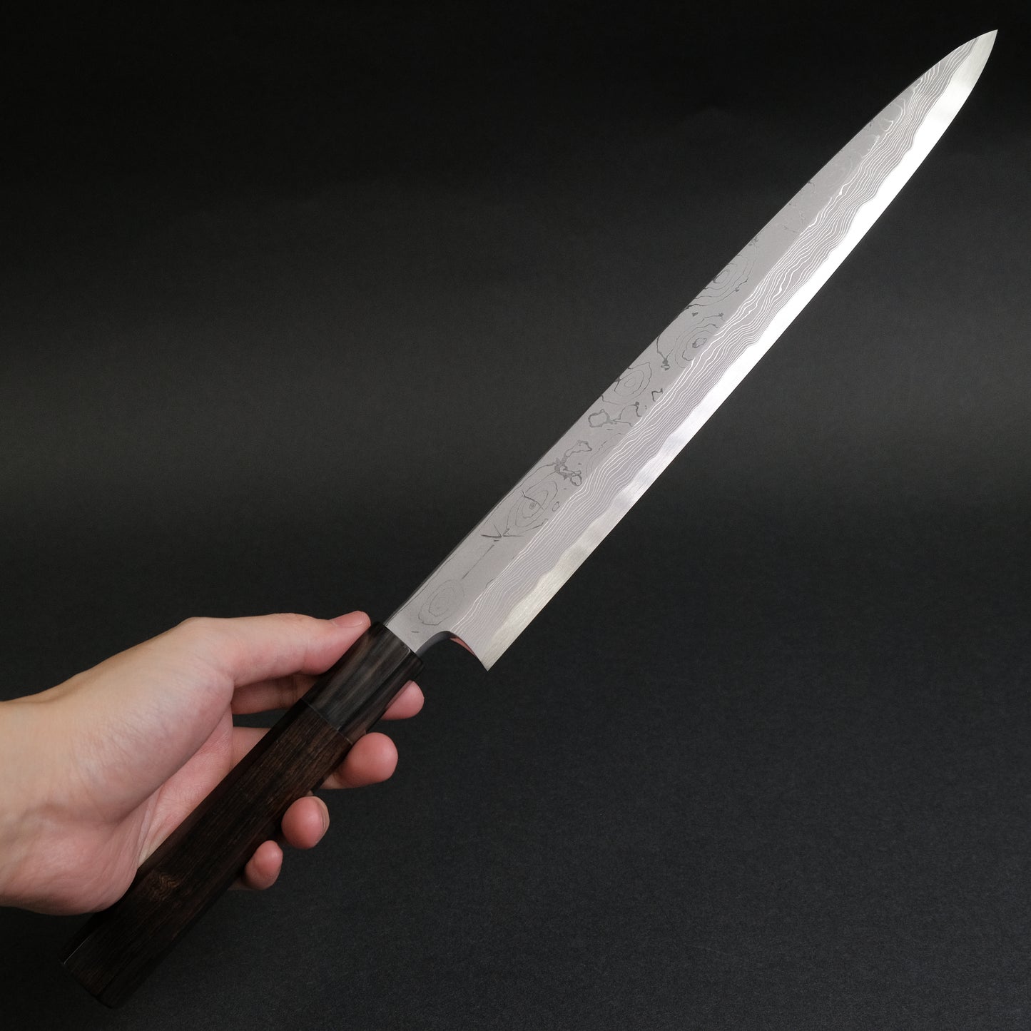 Hitohira Tanaka Mosuke Blue #1 Damascus Yanagiba 300mm Ebony Handle (Saya)
