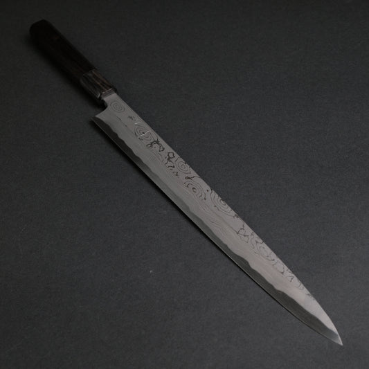 Hitohira Tanaka Mosuke Blue #1 Damascus Yanagiba 300mm Ebony Handle (Saya)