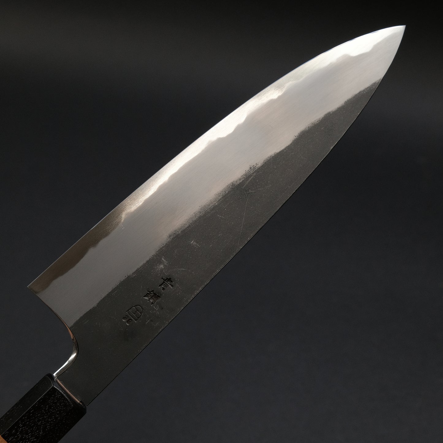 Hitohira Togashi Blue #2 Kurouchi Gyuto 210mm Cherry Wood Handle (Ebony End)