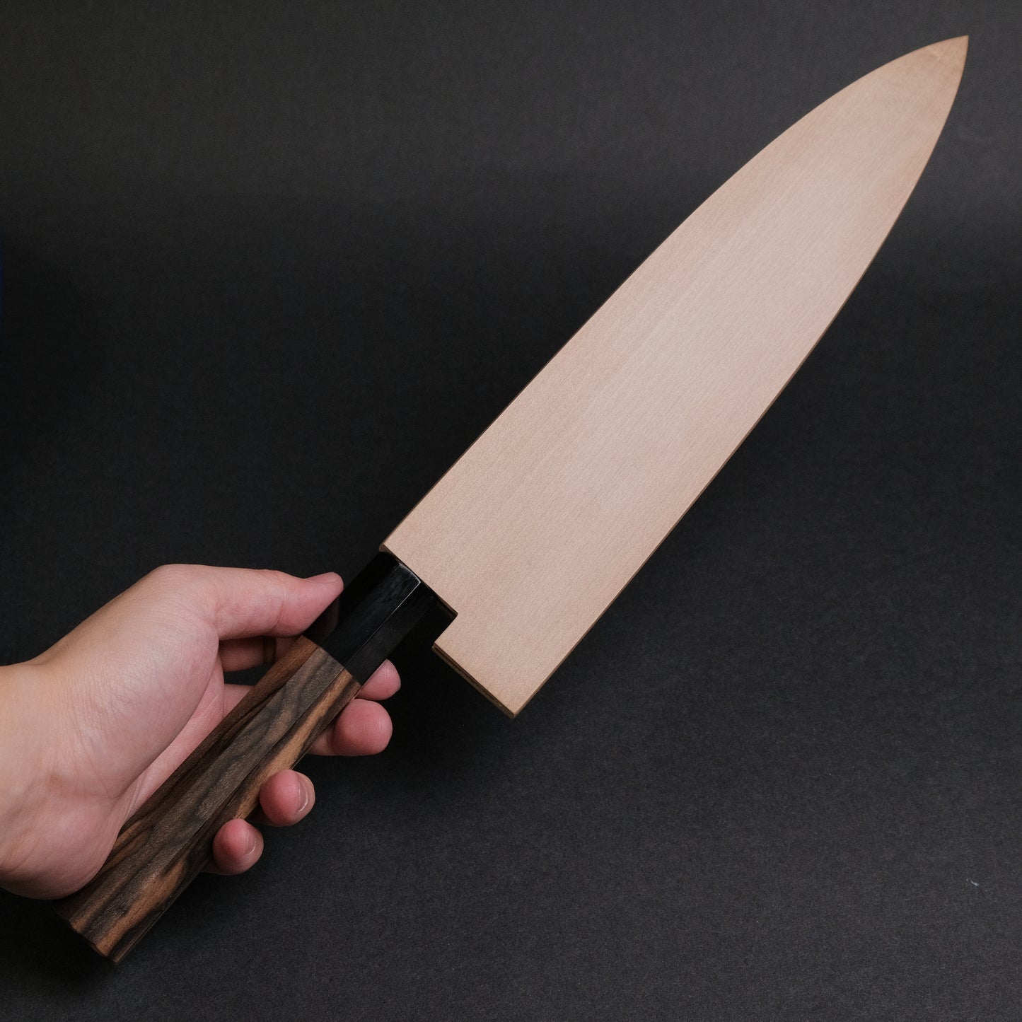 Hitohira Togashi White #1 Fuji Mizu Honyaki Gyuto 240mm Kurokaki Persimmon Handle (#120/ Saya)