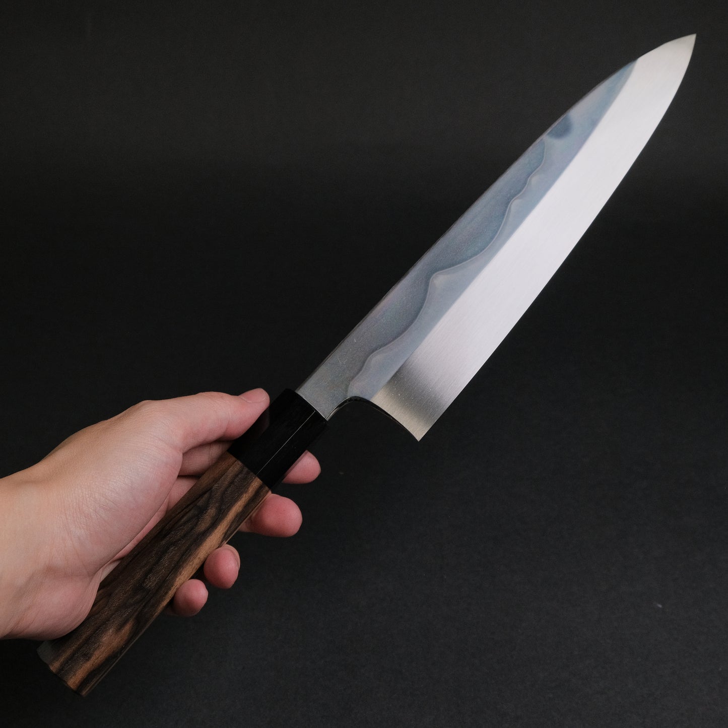 Hitohira Togashi White #1 Fuji Mizu Honyaki Gyuto 240mm Kurokaki Persimmon Handle (#120/ Saya)