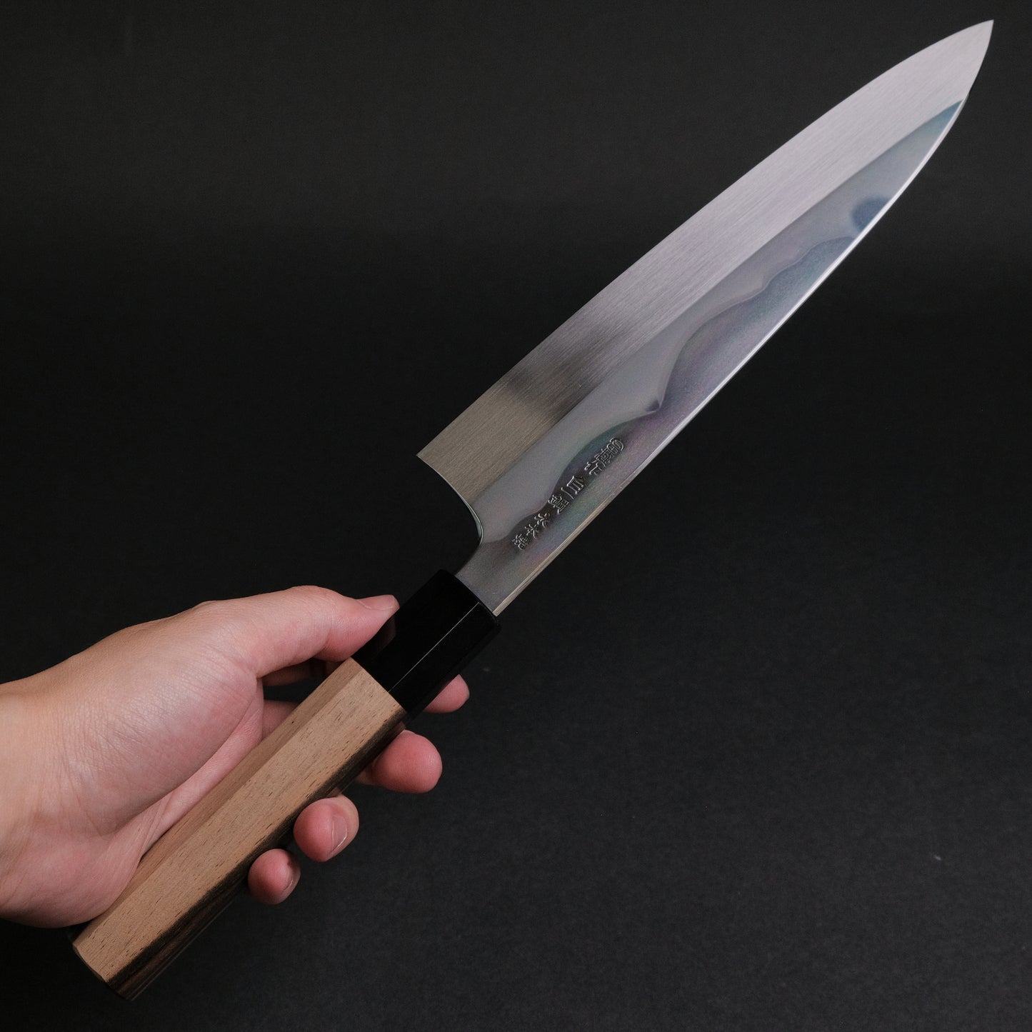 Hitohira Togashi White #1 Fuji Mizu Honyaki Gyuto 240mm Kurokaki Persimmon Handle (#120/ Saya)