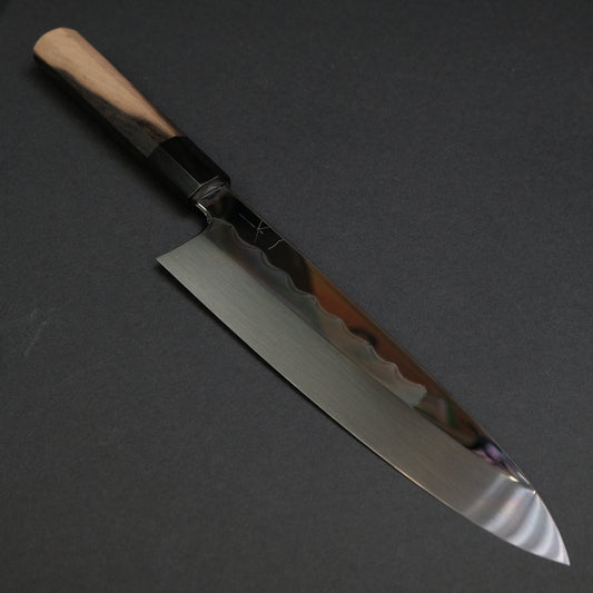 Hitohira Togashi White #1 Mizu Honyaki Gyuto 240mm Kurokaki Persimmon Handle (#086/ Saya)