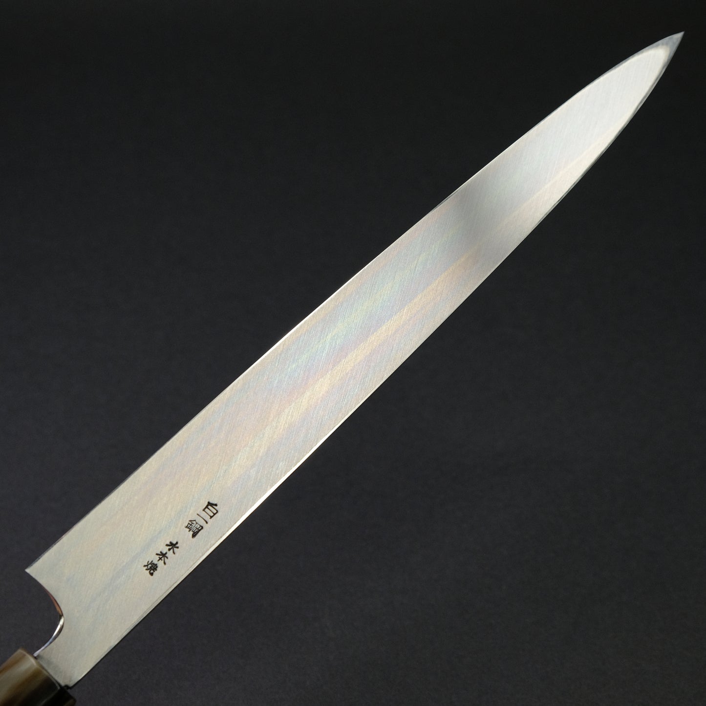 Hitohira Togashi White #1 Mizu Honyaki Yanagiba 300mm Taihei Ebony Handle (Saya)