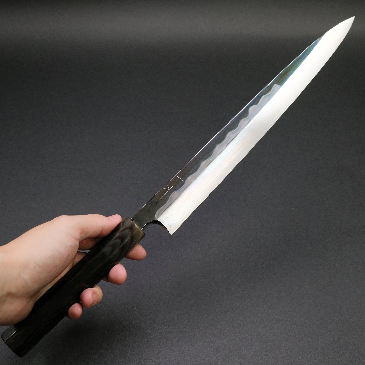 Hitohira Togashi White #1 Mizu Honyaki Yanagiba 300mm Taihei Ebony Handle (Saya)