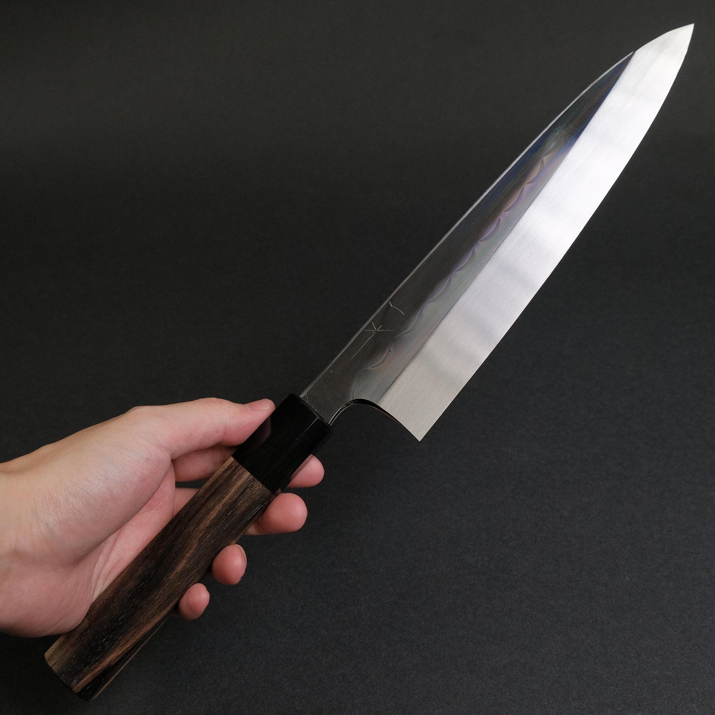 Hitohira Togashi White #1 Notaremon Mizu Honyaki Gyuto 240mm Kurokaki Persimmon Handle (#100/ Saya)