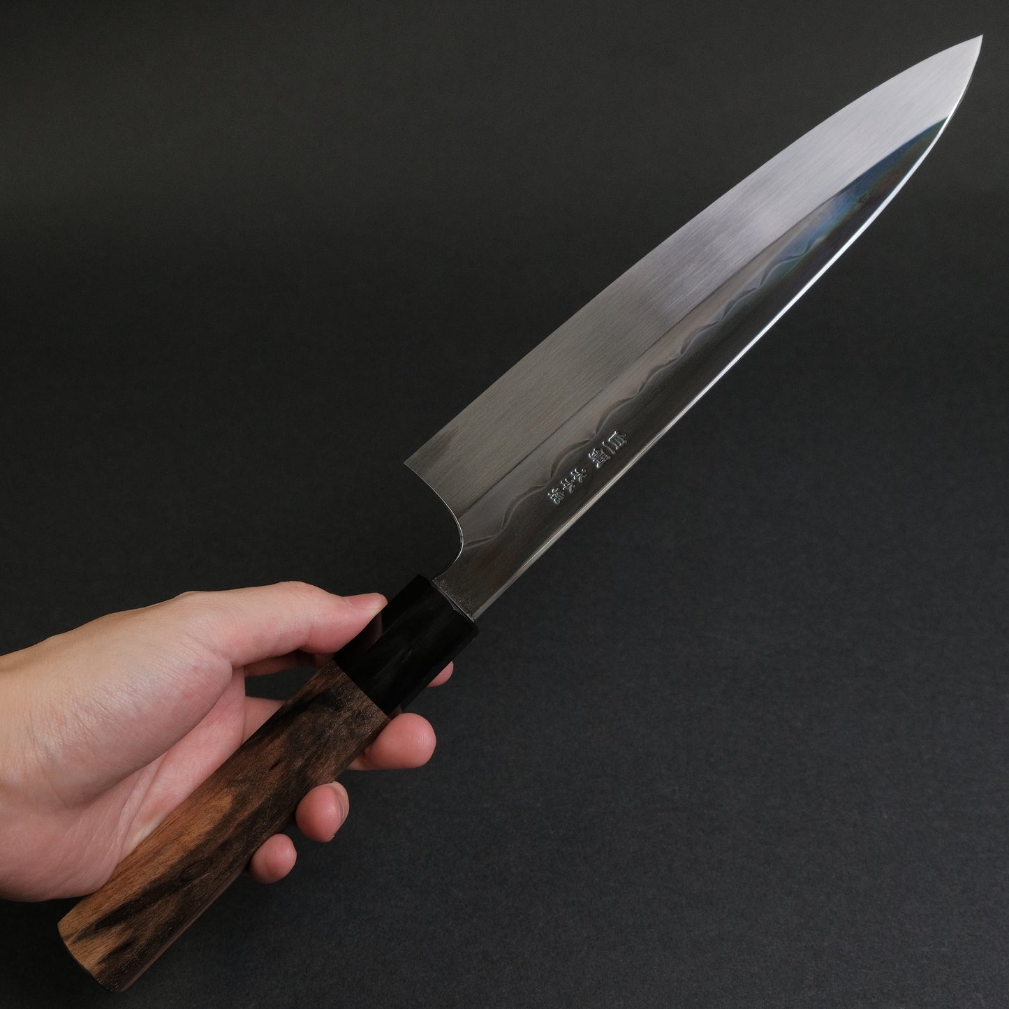 Hitohira Togashi White #1 Notaremon Mizu Honyaki Gyuto 240mm Kurokaki Persimmon Handle (#100/ Saya)