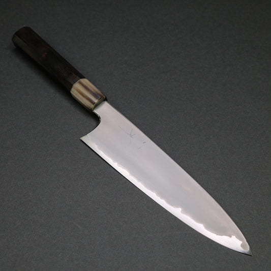Hitohira Togashi White #1 Stainless Clad Kasumi Gyuto 210mm Ebony Handle