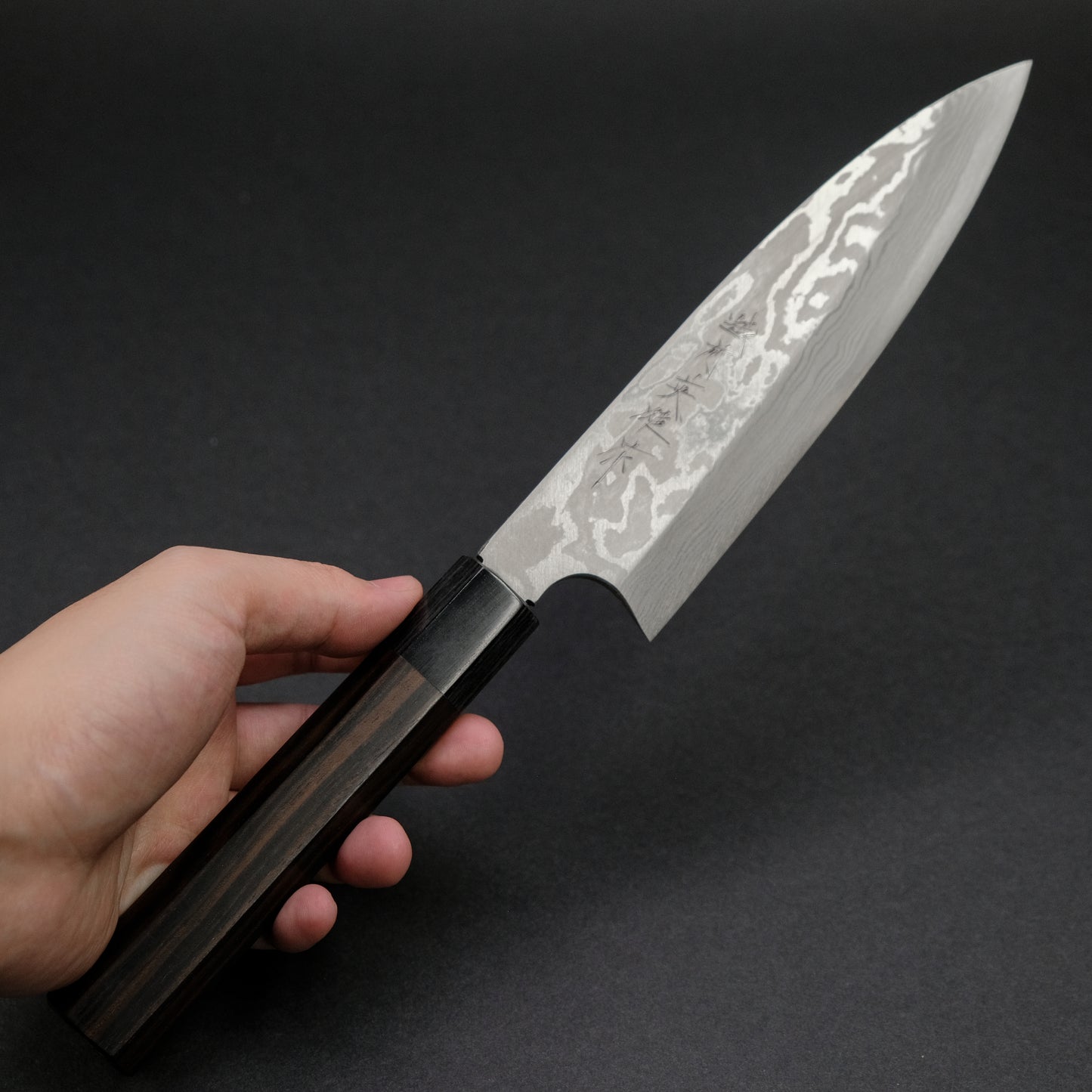 Kitaoka Blue #2 Suminagashi Funayuki 180mm Ebony Handle
