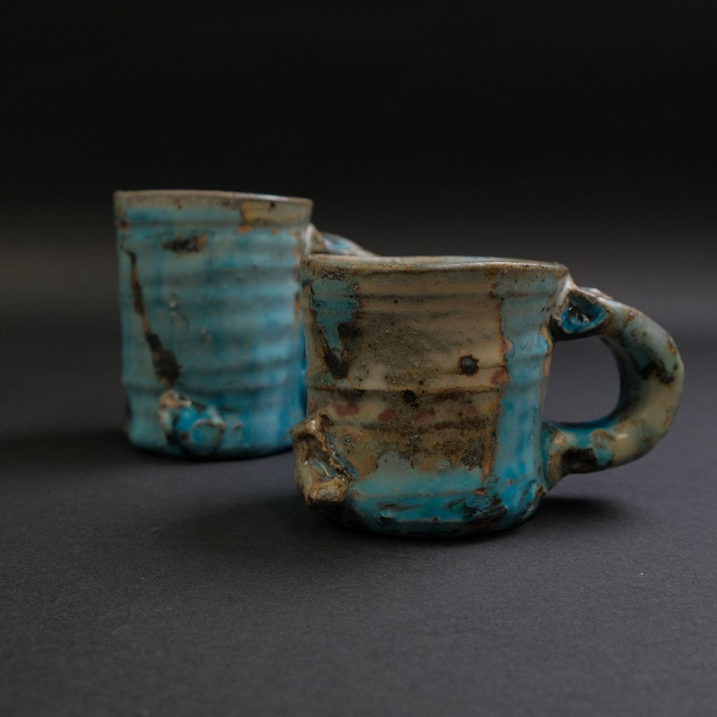 Komon Shinichi Kotsuji Igayaki Blue Zundo Mug