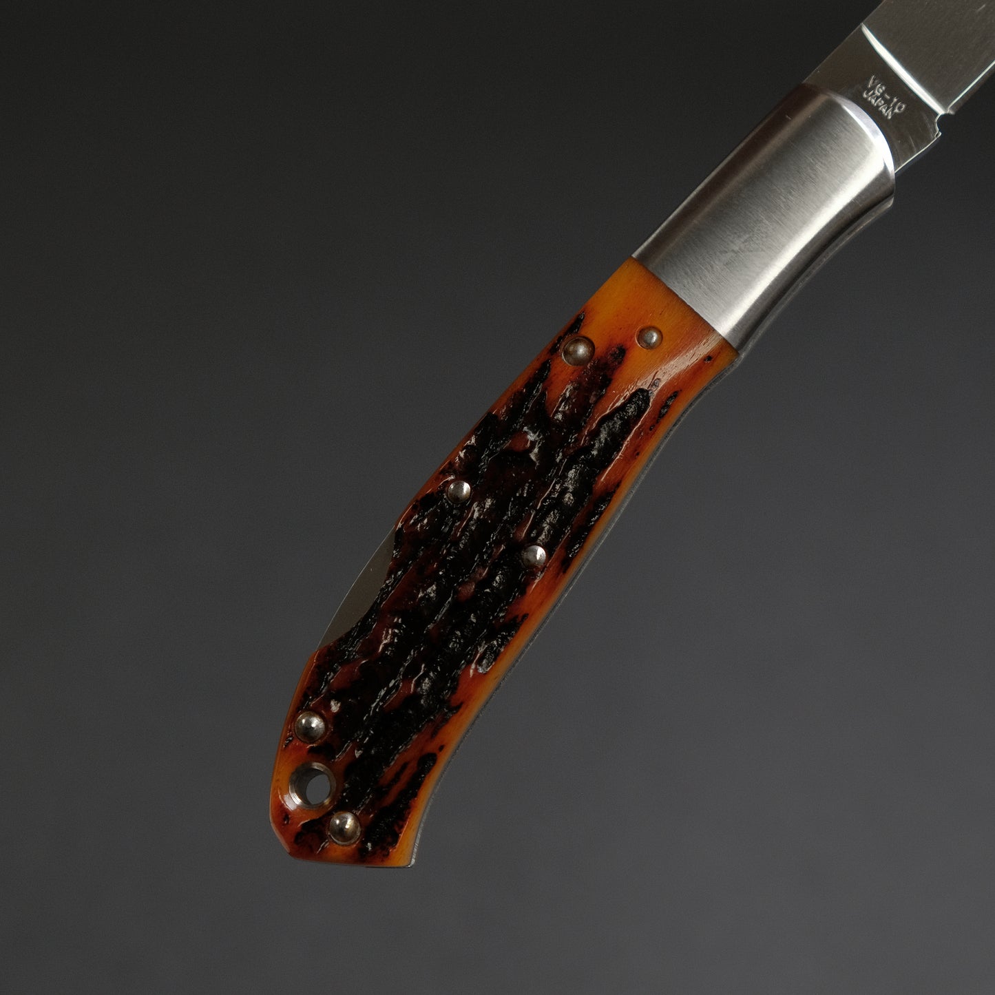 MOKI Kronos Folding Knife Large Stag Handle