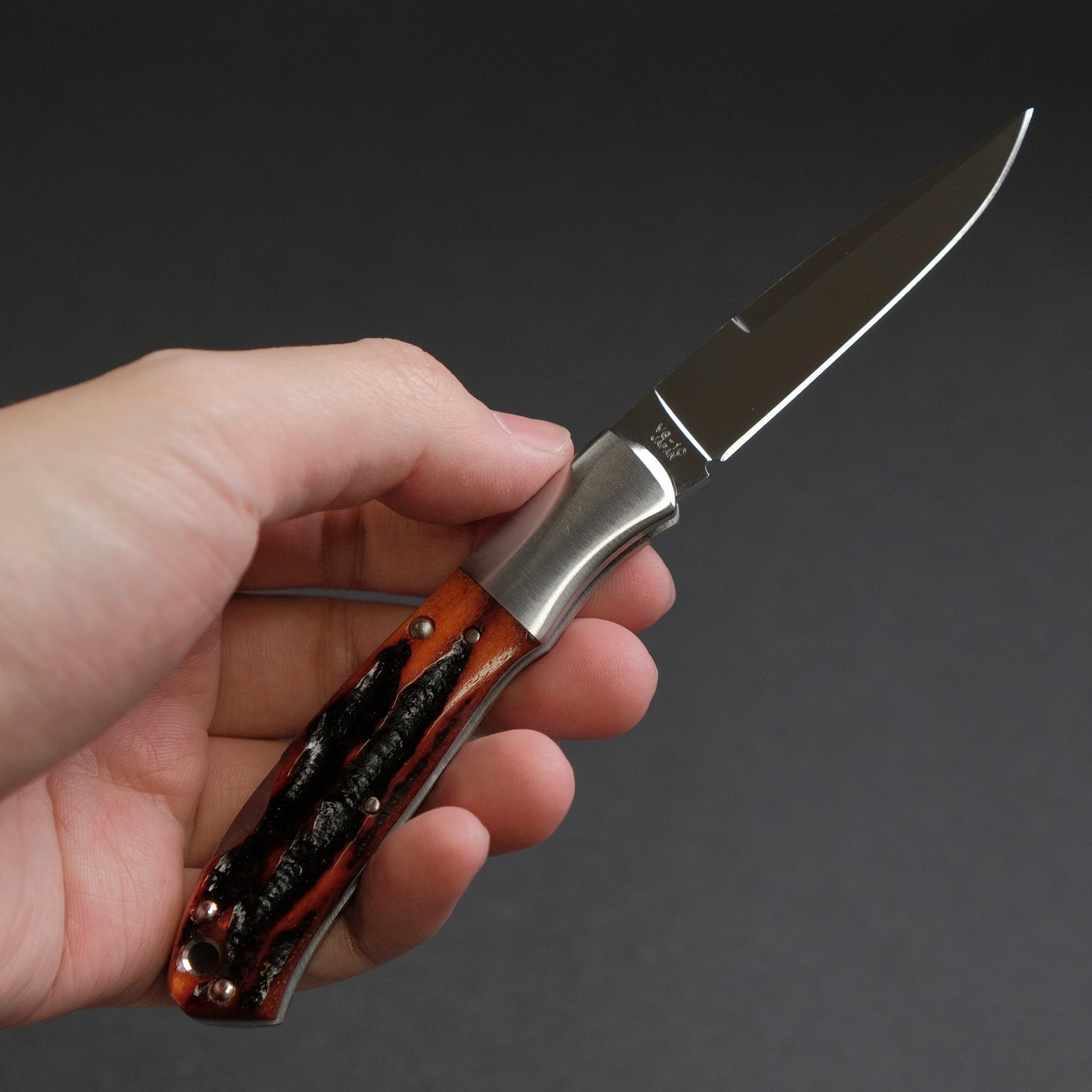 MOKI Kronos Folding Knife Stag Bone Handle (Medium)