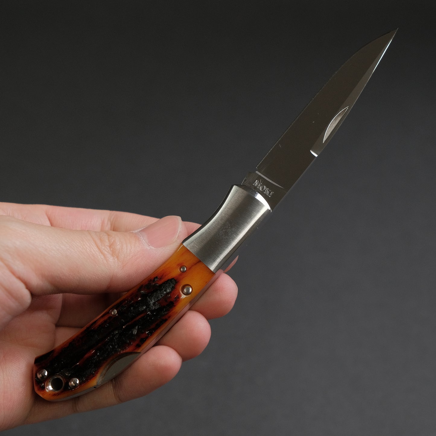 MOKI Kronos Folding Knife Stag Bone Handle (Medium)