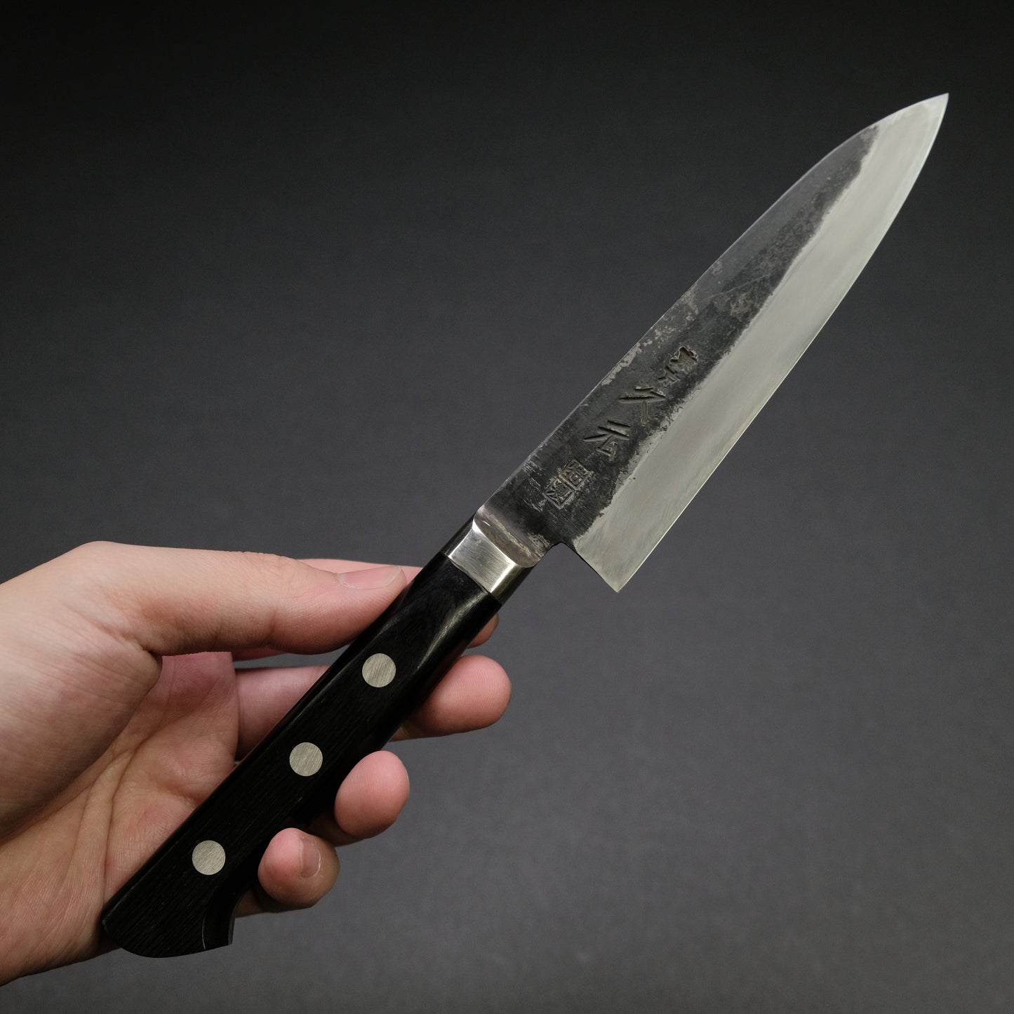 Morihei Hisamoto Kurouchi White #1 Petty 135mm Pakka Handle (Fine Finish)