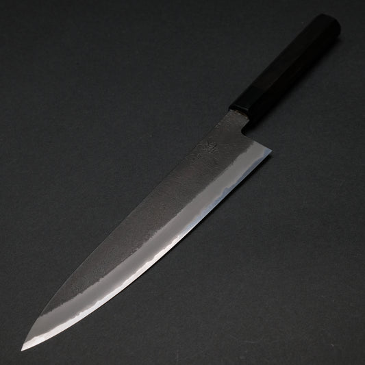 Mutsumi Blue Super Kurouchi Nashiji Gyuto 240mm Ebony Handle