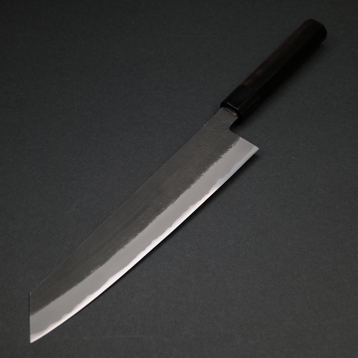 Mutsumi Blue Super Kurouchi Nashiji Kiritsuke 240mm Ebony Handle
