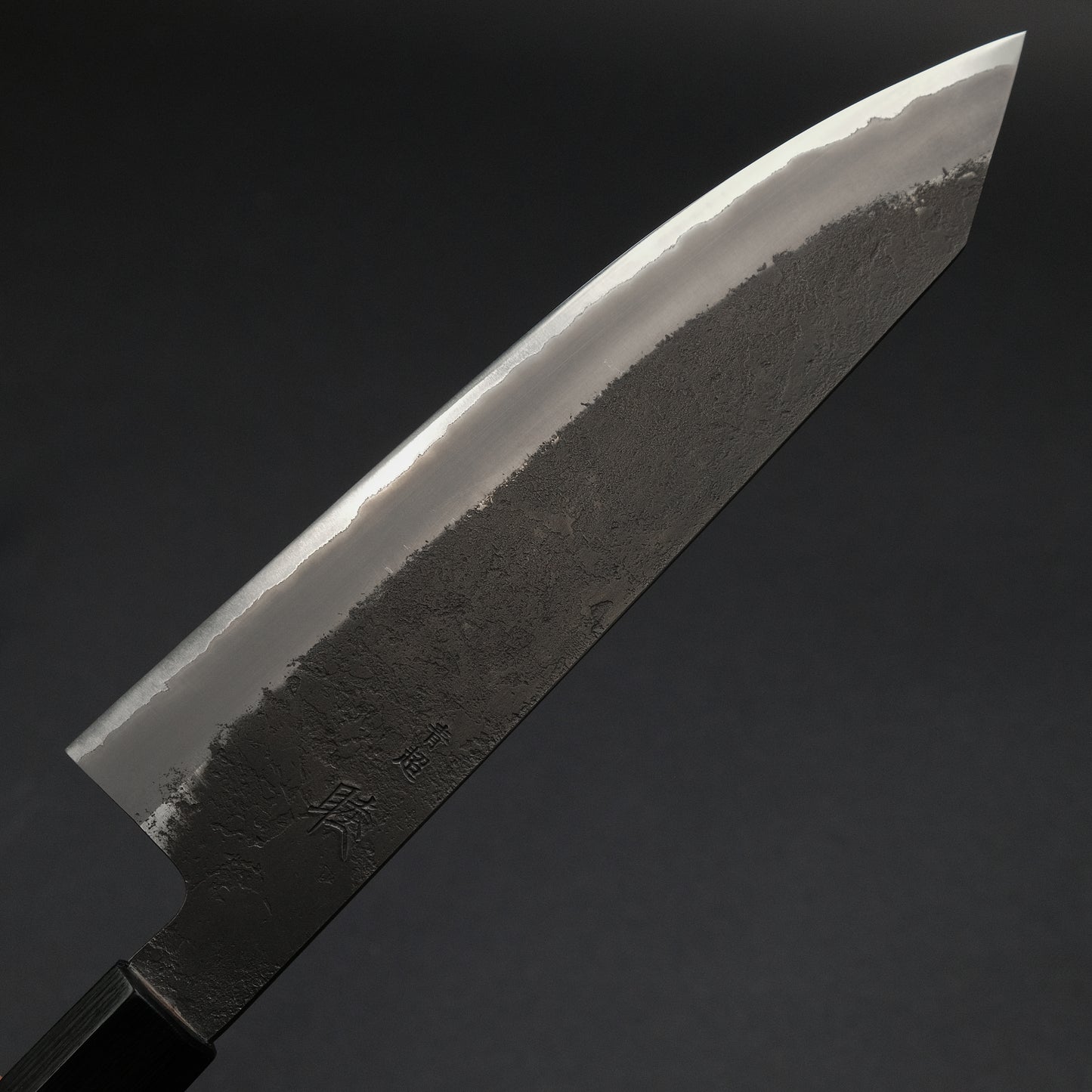 Mutsumi Blue Super Kurouchi Nashiji Kiritsuke Gyuto 210mm Ebony Handle