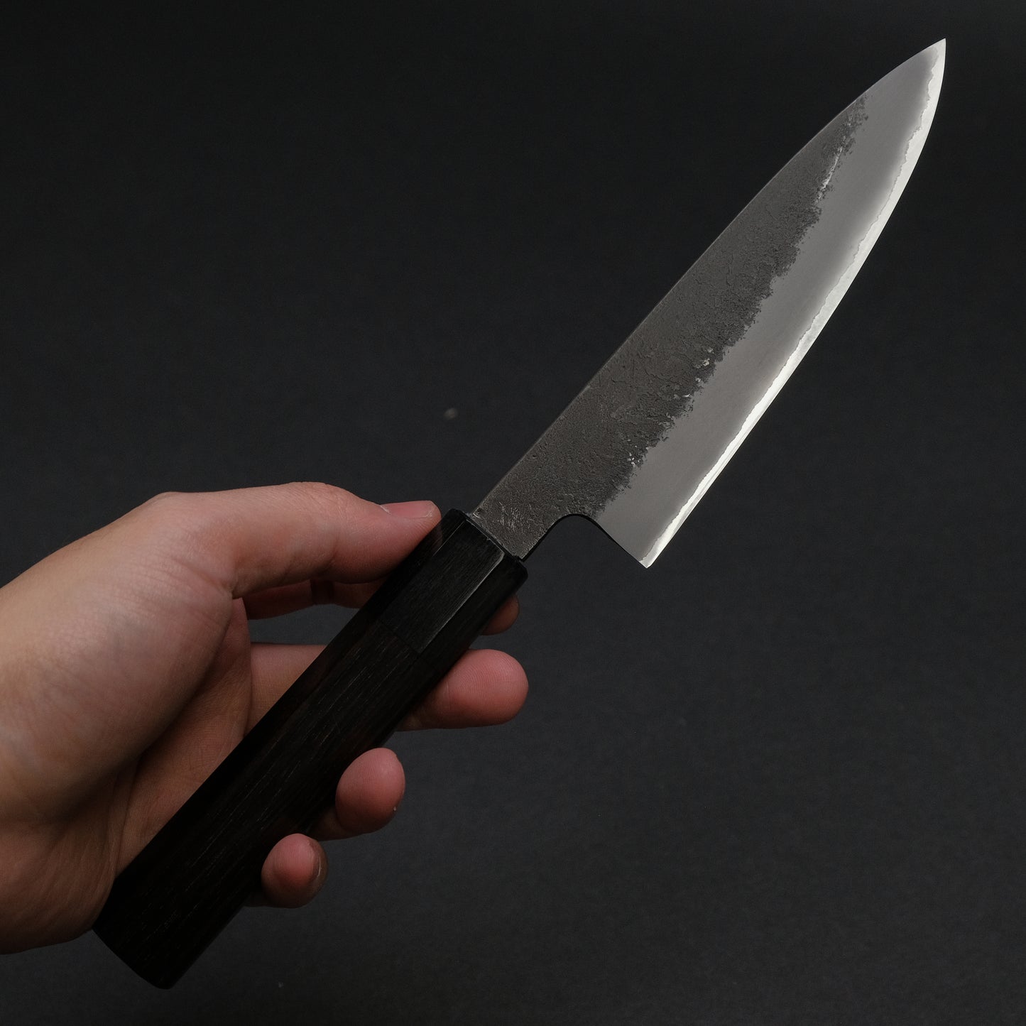 Mutsumi Blue Super Kurouchi Nashiji Petty 135mm Ebony Handle