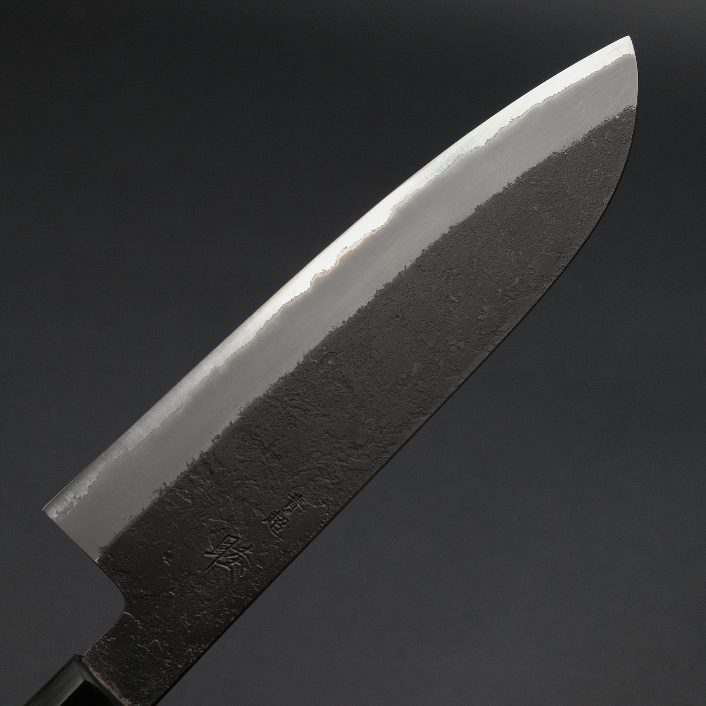 Mutsumi Blue Super Kurouchi Nashiji Santoku 180mm Ebony Handle