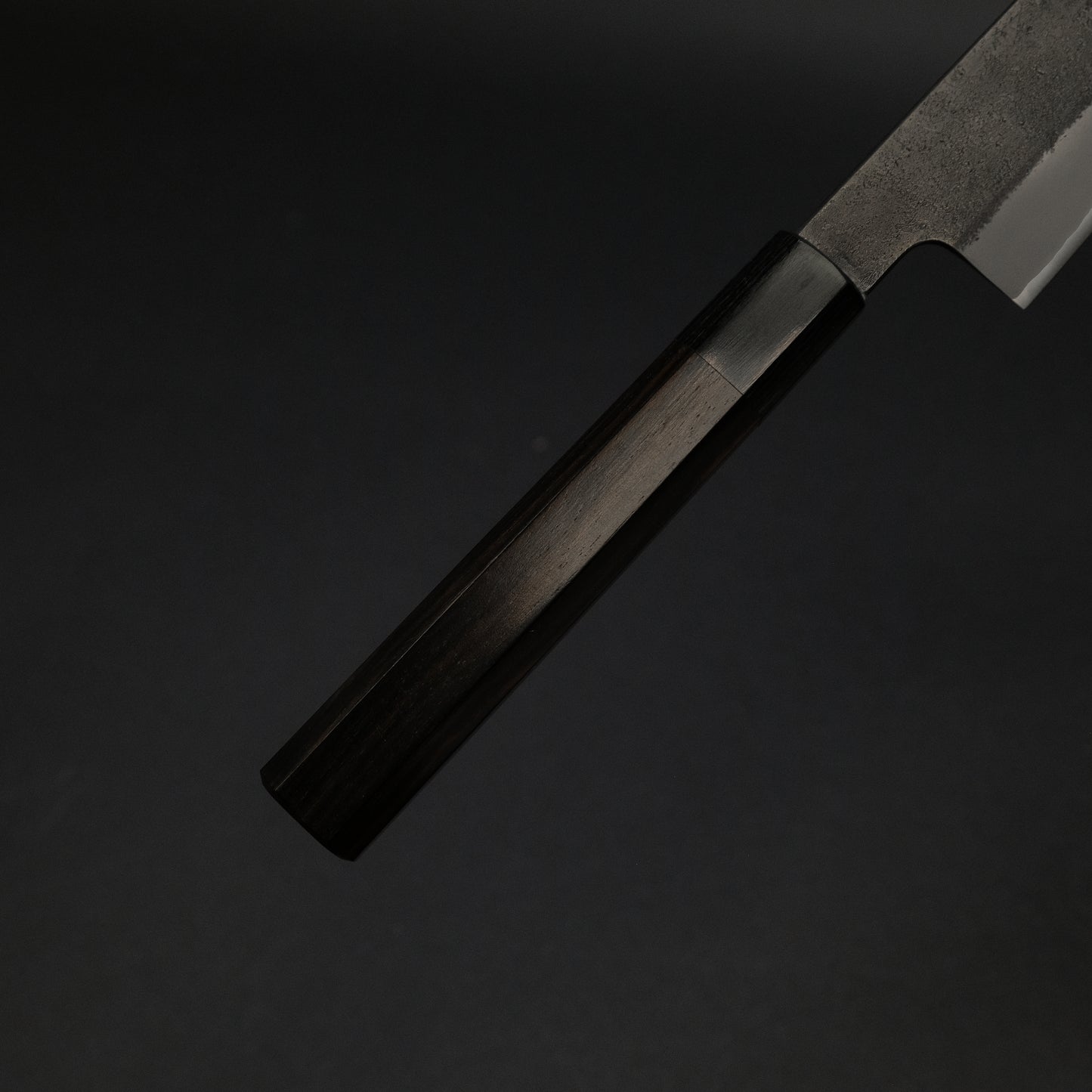 Mutsumi Blue Super Kurouchi Nashiji Sujihiki 240mm Ebony Handle