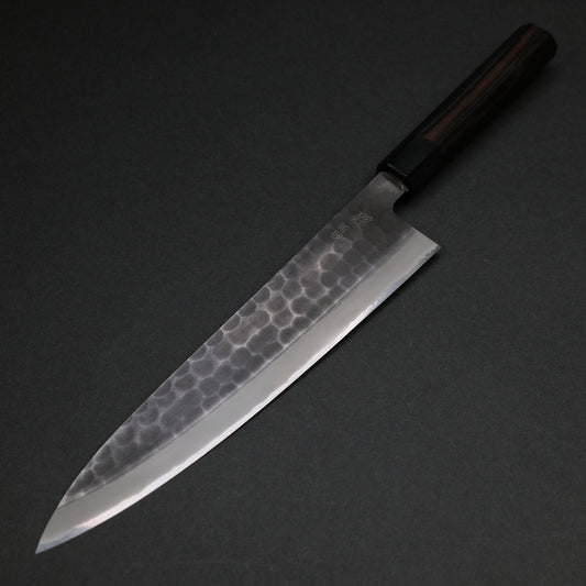 Mutsumi Blue Super Kurouchi Tsuchime Gyuto 240mm Ebony Handle