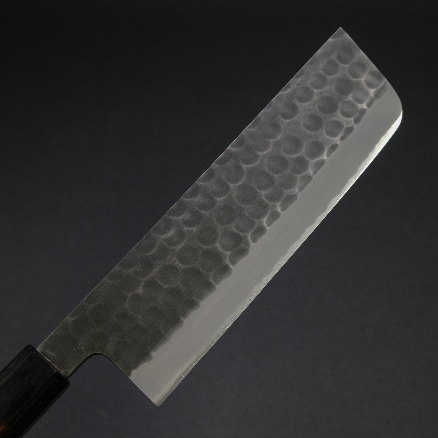 Mutsumi Blue Super Kurouchi Tsuchime Nakiri 180mm Ebony Handle