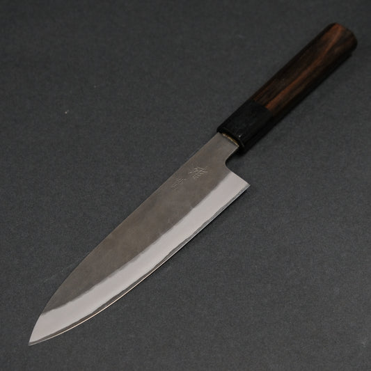 Mutsumi Blue Super Kurouchi Tsuchime Petty 150mm Ebony Handle