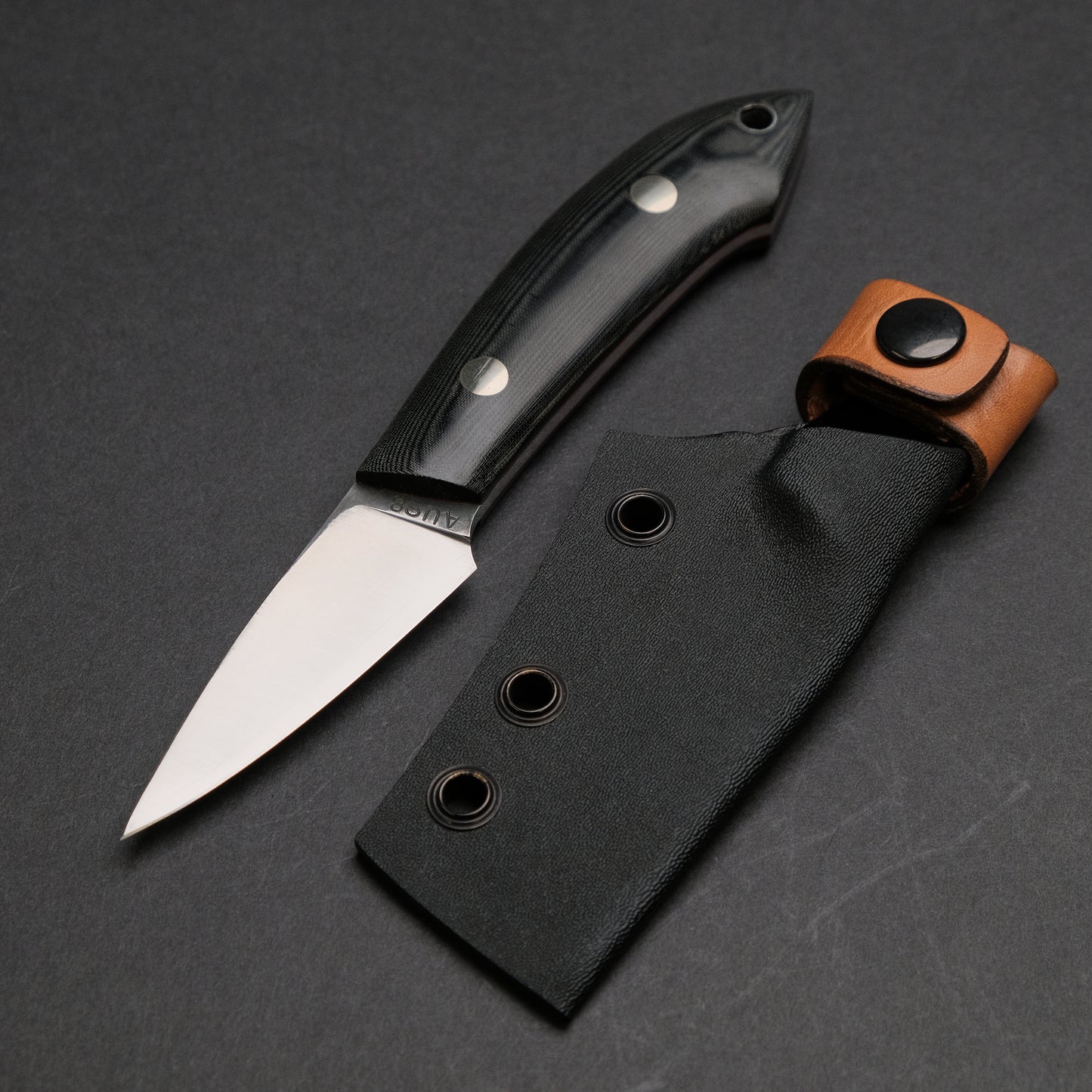 Seino AUS8 Fishing Utility Fixed Blade Linen Micarta Handle (#003)