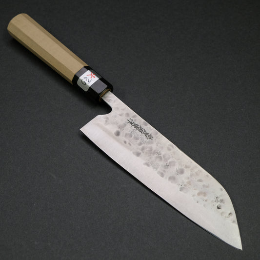 Teruyasu Fujiwara Maboroshi White #1 Santoku 180mm Ho Wood Handle