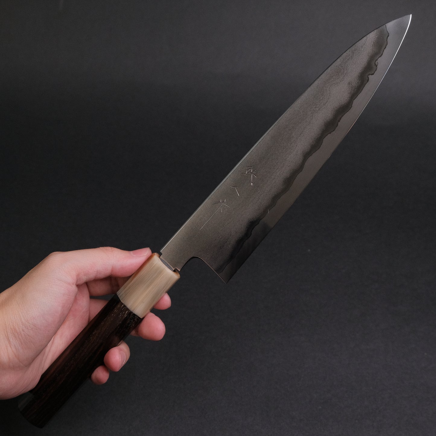 Tetsujin Silver #3 Metal Flow Gyuto 210mm Taihei Makassar Ebony Handle
