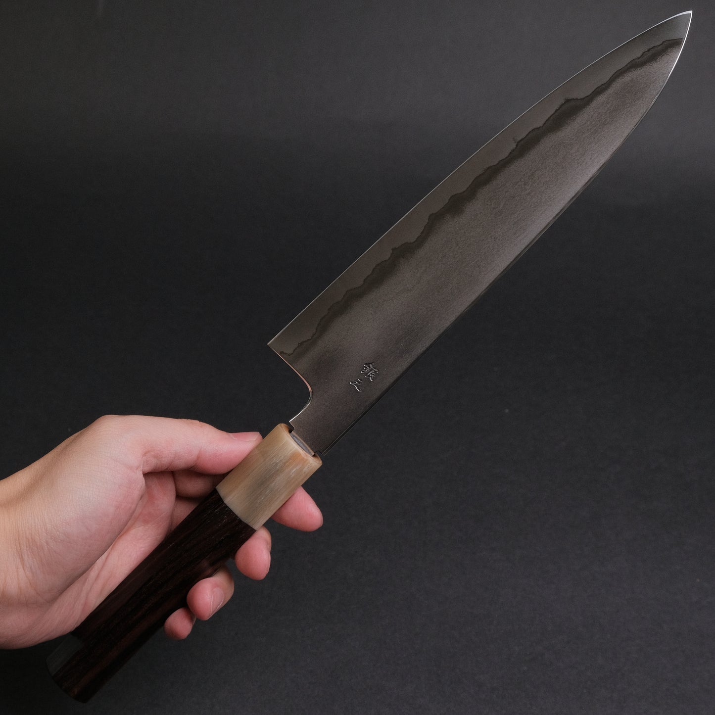Tetsujin Silver #3 Metal Flow Gyuto 210mm Taihei Makassar Ebony Handle