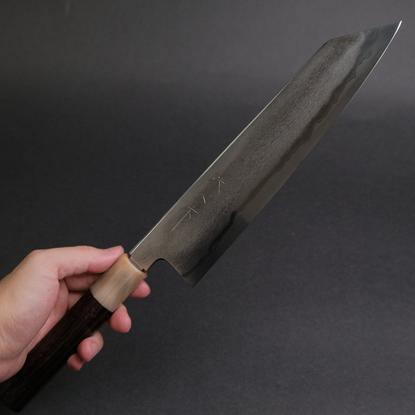 Tetsujin Silver #3 Metal Flow Kiritsuke Gyuto 240mm Taihei Makassar Ebony Handle
