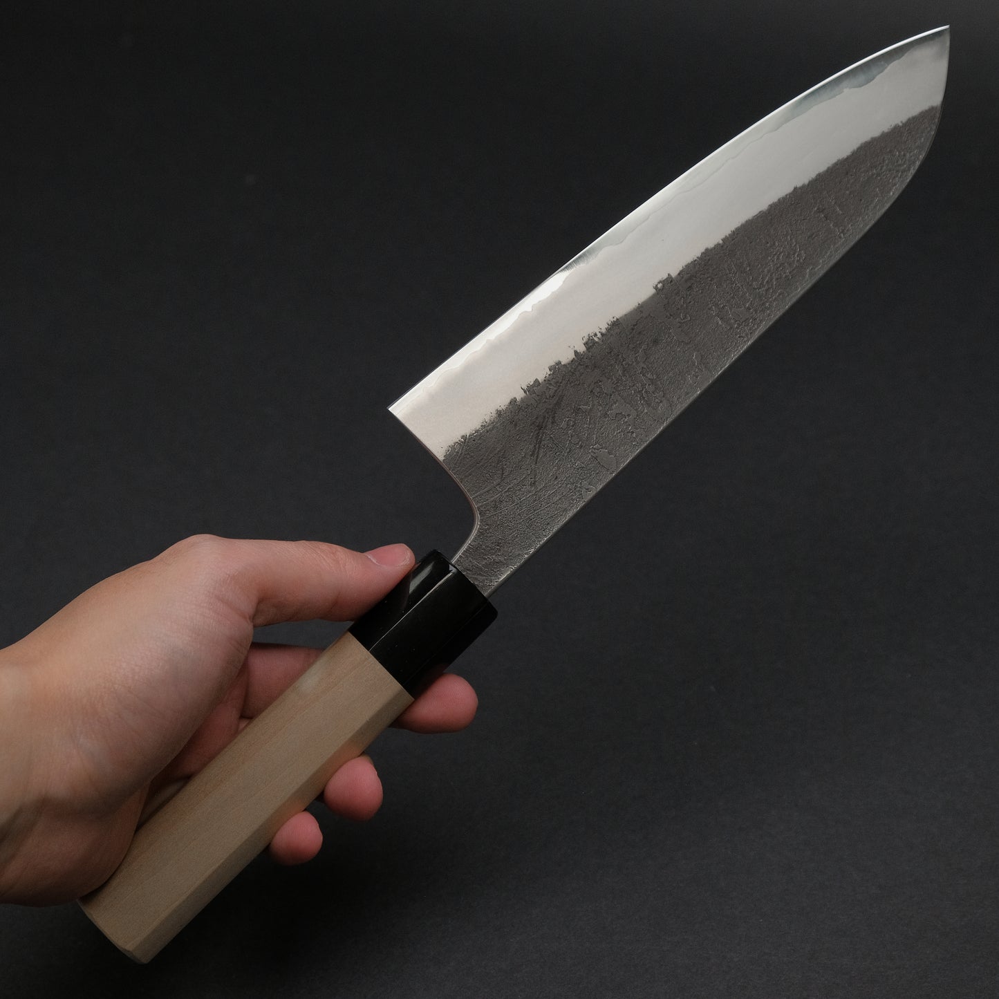 Toshihiro Wakui White #2 Nashiji Santoku 180mm Magnolia Handle