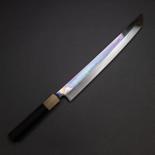 Hitohira Togashi White #1 Mizu Honyaki Yanagi Sakimaru 330mm Taihei Ebony Handle (Saya)