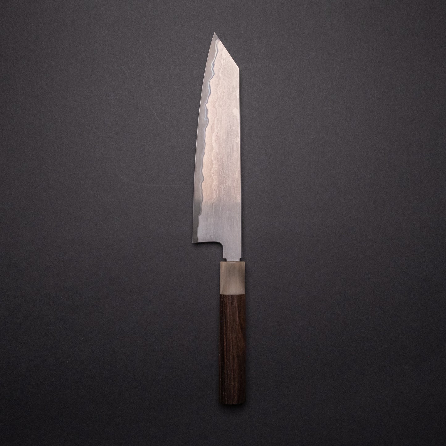 Tetsujin Blue #2 Metal Flow Kiritsuke Gyuto 210mm Taihei Makassar Ebony Handle
