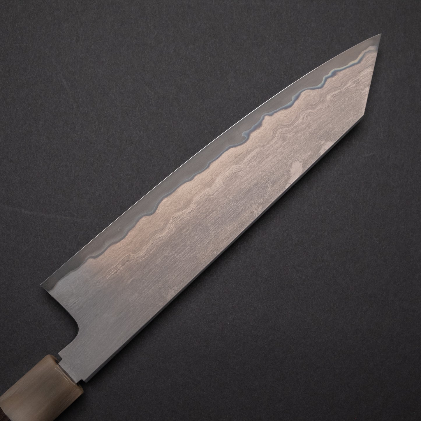 Tetsujin Blue #2 Metal Flow Kiritsuke Gyuto 210mm Taihei Makassar Ebony Handle