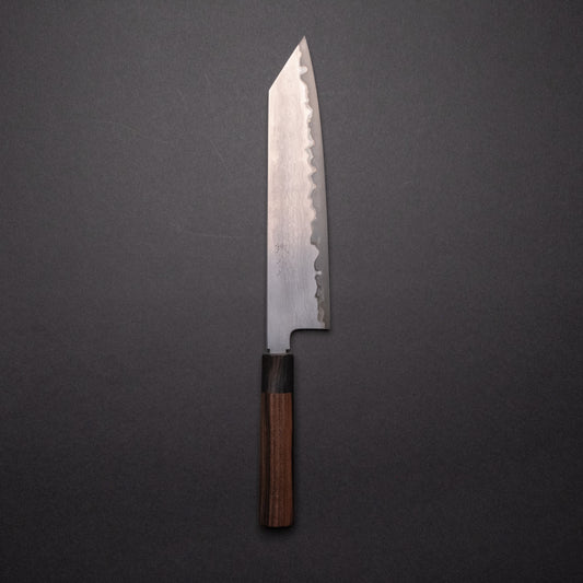 Tetsujin Blue #2 Metal Flow Kiritsuke Gyuto 240mm Taihei Makassar Ebony Handle