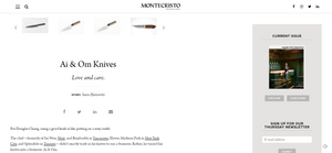 MEDIA | MONTECRISTO Magazine - Ai & Om Knives Love and care.