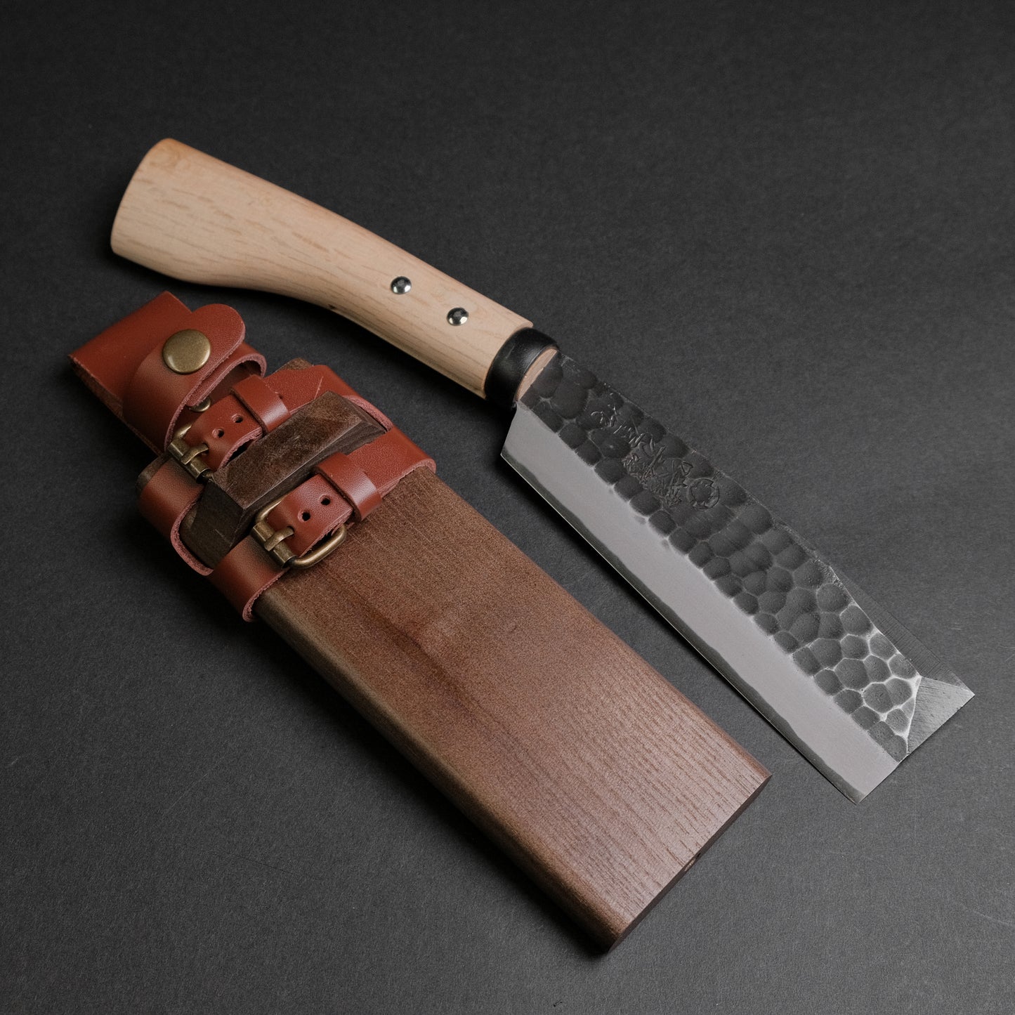 Ajikataya Tsuchime Hatchet 150mm Oak Handle (Double Bevel)