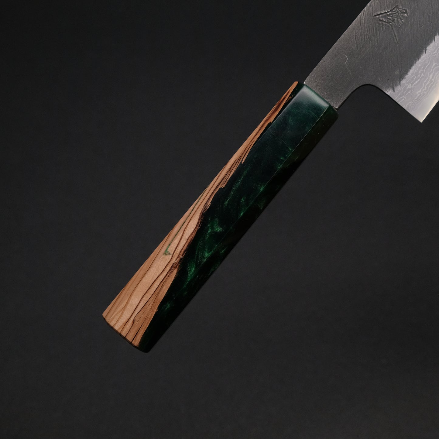 Ajikataya White #2 Matsuba Damascus Gyuto 210 Olive/ Resin Handle (#11)