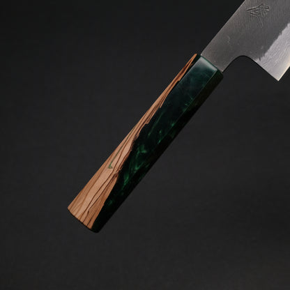 Ajikataya White #2 Matsuba Damascus Gyuto 210 Olive/ Resin Handle (#11)