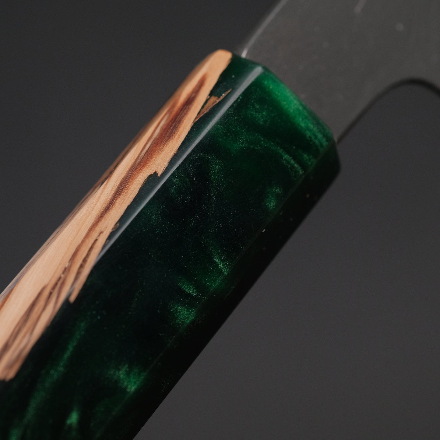 Ajikataya White #2 Matsuba Damascus Gyuto 210 Olive/ Resin Handle (#11)