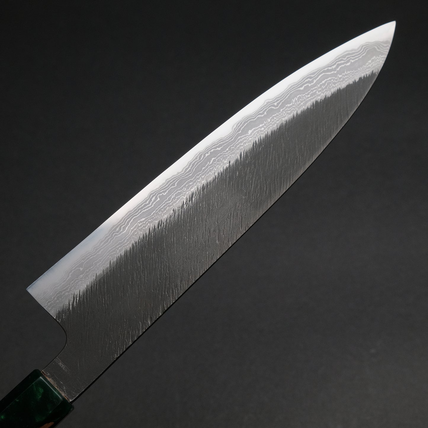 Ajikataya White #2 Matsuba Damascus Gyuto 210 Olive/ Resin Handle (#11)