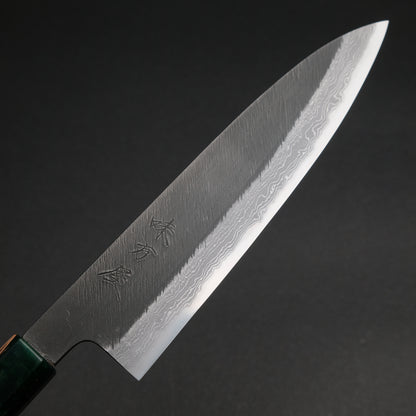 Ajikataya White #2 Matsuba Damascus Gyuto 210 Olive/ Resin Handle (#11)