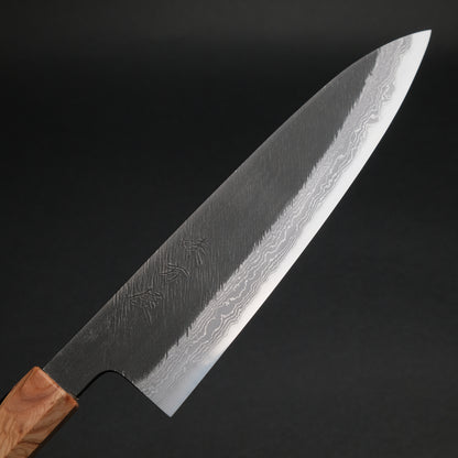Ajikataya White #2 Matsuba Damascus Gyuto 210 Olive/ Resin Handle (#11)