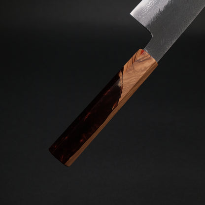 Ajikataya White #2 Matsuba Damascus Gyuto 210 Olive/ Resin Handle (#11)