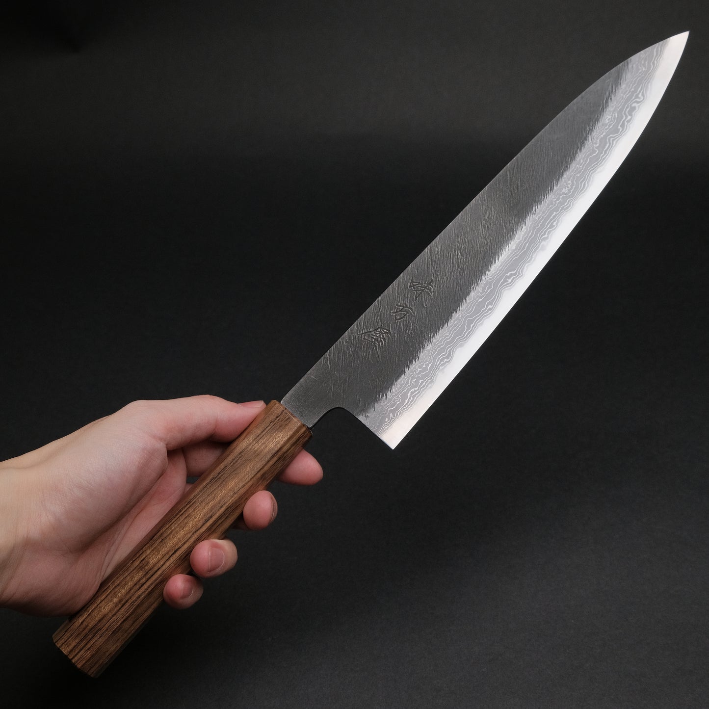 Ajikataya White #2 Matsuba Damascus Gyuto 240 Obankole Handle (#09)