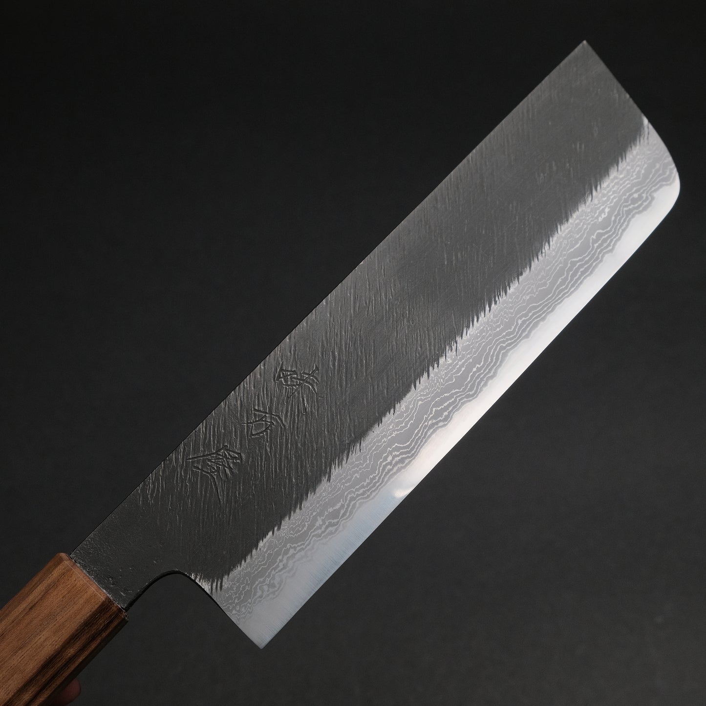 Ajikataya White #2 Matsuba Damascus Nakiri 180 Obankole Handle (#18)