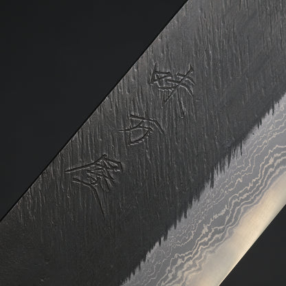 Ajikataya White #2 Matsuba Damascus Nakiri 180 Obankole Handle (#18)